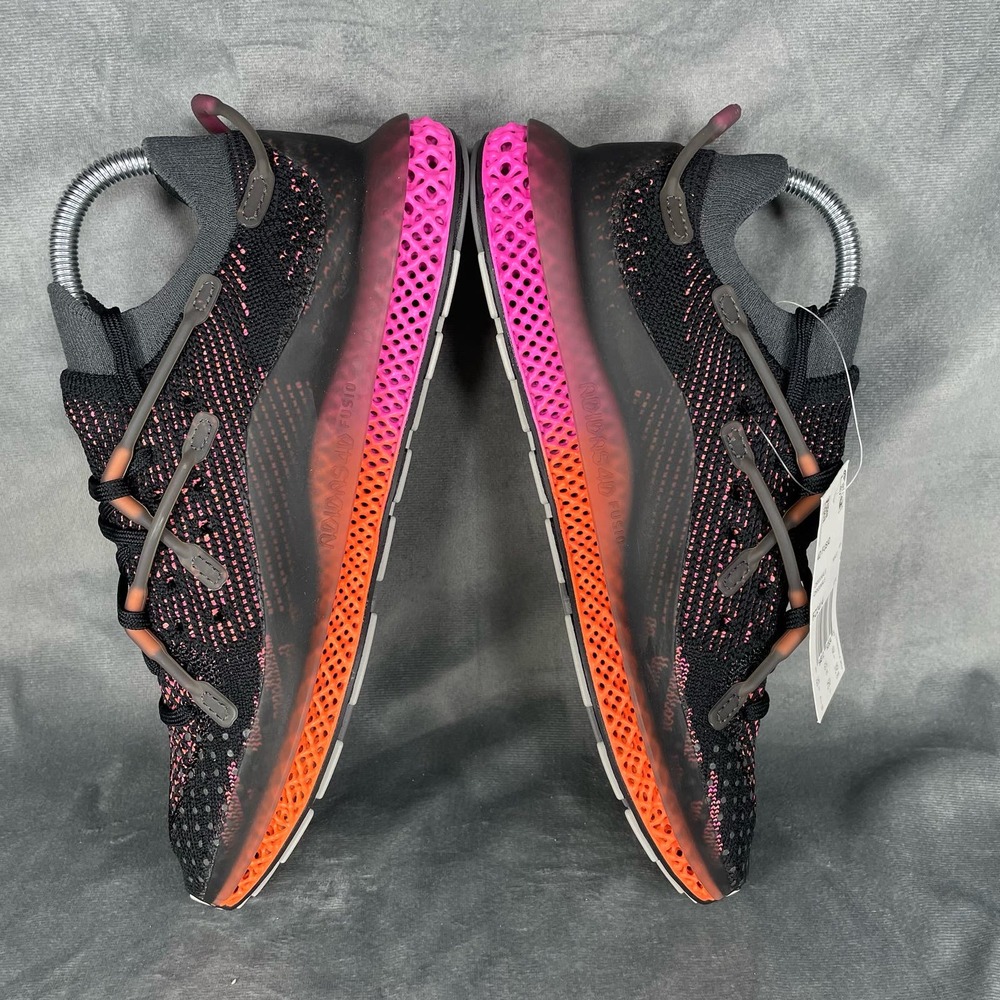 Adidas‎ 4D Fusio Primeknit Black Solar Orange Pink Running Shoes FZ2414 Men’s 7 - Picture 5 of 10
